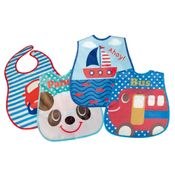 Babador Para Bebê De Vinil Azul Lavável Infantil 2 Peças