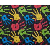 Tapete Brisa Infantil Palma da Mão Preto 43cm x 65cm