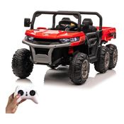 TRATOR ELÉTRICO INFANTIL 12V COM CARRETA BW211 CONTROLE VERMELHO