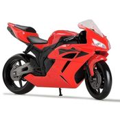 Moto Racing Miniatura 22cm Pneus Borracha - Vermelho - Roma Brinquedos