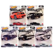 Hot Wheels - Set 5 Miniaturas - Velozes e Furiosos - Retro Entreterimento - DMC55J