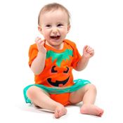 Fantasia de Halloween P/ Bebê Menina Abóbora Dia das Bruxas GG 9 - 12 Meses