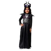 Fantasia de Halloween Infantil Bruxa Wicca Maligna Com Tiara G 9 - 10