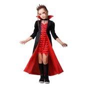 Fantasia Draculinha Rainha Vampira Com Presas de Halloween P 2 - 4