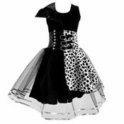 Fantasia Vestido de Luxo Cruella De Vil Infantil P/Halloween GG 11 - 12