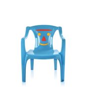 CADEIRA POLTRONA INFANTIL EM PLASTICO RESISTENTE  EDUCACIONAL AZUL MENINOS