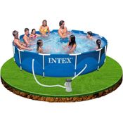 Piscina Intex Circular de Armação Metal de 6.503 L com 3,66m de Diâmetro e 76cm de Profundidade (C/ Bomba Filtro 127v)