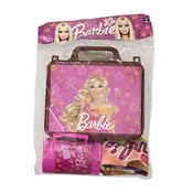 Kit Brinquedo Barbie World Infantil com 1 Lancheira de Maletinha + 1 Copo + 1 Mini Toalha