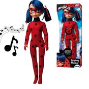 Boneca Miraculous Ladybug Joaninha Grande 45cm Musical Canta De Verdade Original Baby Brink Presente Crianças +3 Anos