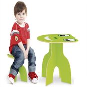 CONJUNTO MESINHA INFANTIL ROSA DESMONTAVEL CADEIRA BANQUINHO PIG EM MADEIRA MESA DIDATICA ANIMALKIDS