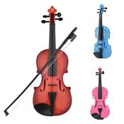 VIOLINO INFANTIL MINI BRINQUEDO ESTILO PROFISSIONAL ACUSTICO 4 CORDAS E ARCO MENINA MENINO Azul