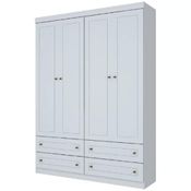 Guarda Roupa Infantil 4 Portas 4 Gavetas Americano Branco - Henn