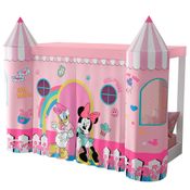 Mini Cama Infantil Montessoriana com Dossel Minnie e Margarida P13 Branco/Rosa - Mpozenato