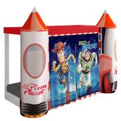 Mini Cama Infantil Montessoriana com Dossel Wood e Buzz Lightyear P13 Branco/Vermelho - Mpozenato