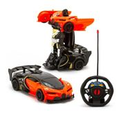 Changebot Carro que Vira Robô Controle Remoto Laranja - Pol