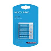 Pilhas Recarregáveis Aa 2500Mah Com 4 Unidades Multilaser - CB052