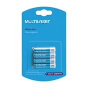 Pilhas Recarregáveis Aaa Multilaser 1000Mah Com 4 Unidades - CB050