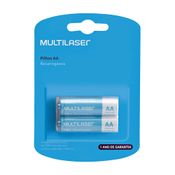 Pilhas Recarregáveis AA Multilaser 2500Mah Com 2 Unidades - CB053