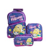Mochila Infantil Estojo e Lancheira Flower Girl Yepp - MIF5322