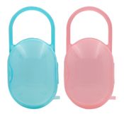 KIT 2 PORTA CHUPETAS PROTETOR GUARDA BICO INFANTIL BUBA COM ALÇA BPA FREE Cor:Azul/Rosa