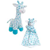 KIT NANINHA PANINHO SONINHO INFANTIL BUBA BEBÊ E PELÚCIA GIRAFINHA ANTIALÉRGICA Cor:Azul