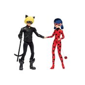 Miraculous - Kit Com 2 Figuras - LadyBug & Cat Noir - Multikids