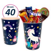 Kit 40 Copos de Unicórnio para Doces e Lembranças de Festa Infantil