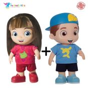 Combo 2 Bonecos Luccas Neto e Gi Neto Fala 14 Frases 27 cm
