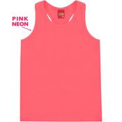 Regata Infantil Básica Pink Neon em Meia Malha Meninas