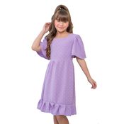 Vestido Infantil Eloise Lilás Crepe Air Flow