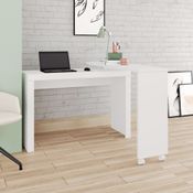 Mesa de Computador em L com rodizio Branco