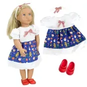 KIT ROUPA BONECA OUR GENERATION - VESTIDO NATAL - CASINHA 4