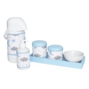 Kit Higiene Slim Azul Garrafa Grande Capa Chuva De Amor Azul