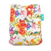Fralda Ecológica Com Absorvente Flores e Passarinho