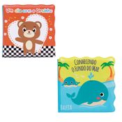 BRINQUEDO PARA HORA DO BANHO INFANTIL BEBE MENINO MENINA KIT 2 LIVRINHOS EDUCATIVO BUBA Cor:Um Dia Ursinho/Fundo Mar