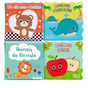 BRINQUEDO PARA HORA DO BANHO INFANTIL BEBE MENINO MENINA KIT 4 LIVRINHOS EDUCATIVO BUBA
