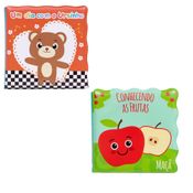 BRINQUEDO PARA HORA DO BANHO INFANTIL BEBE MENINO MENINA KIT 2 LIVRINHOS EDUCATIVO BUBA Cor:Um Dia Ursinho/Conhecendo Fr