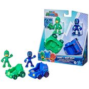 Bonecos PJ Masks Hasbro Lagartixo x Ninja Noturno com Veículos de Ação