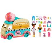 Boneca Polly Pocket Mattel Doces Surpresas Caminhão de Sorvete HHX77