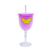 Copo Taça Com Canudo Gel Mulher Maravilha: DC Comics