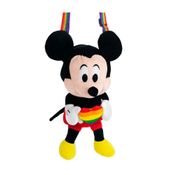 Mini Bolsa Pelúcia Mickey Coração Arco-Íris 20cm: Disney