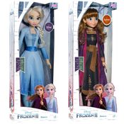 Kit 2 Bonecas Frozen Princesas Elsa e Anna 55 cm Articuladas