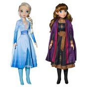 Combo Bonecas Frozen Princesas Elsa e Anna 55 cm Articuladas