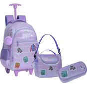 Kit Mochila Juvenil Estojo e Lancheira Unicórnio Yepp - MIF5305