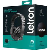 FONE DE OUVIDO COM MICROFONE LETRON HEADSET OFFICE JUMBO PT