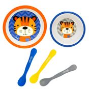 Kit Alimentação Tigre Clingo Azul e Cinza com 5 Itens