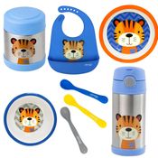 Kit Alimentação Tigre Clingo Azul e Cinza com 8 Itens