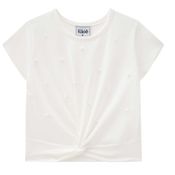 Blusa Kukiê Infantil Off White Com Pérolas Summer