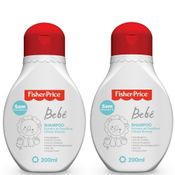 2 SHAMPOOS PARA BEBE FISHER PRICE 200 ML HIPOALERGÊNICO