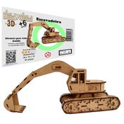 Brinquedo Quebra Cabeça 3D Escavadeira Mdf